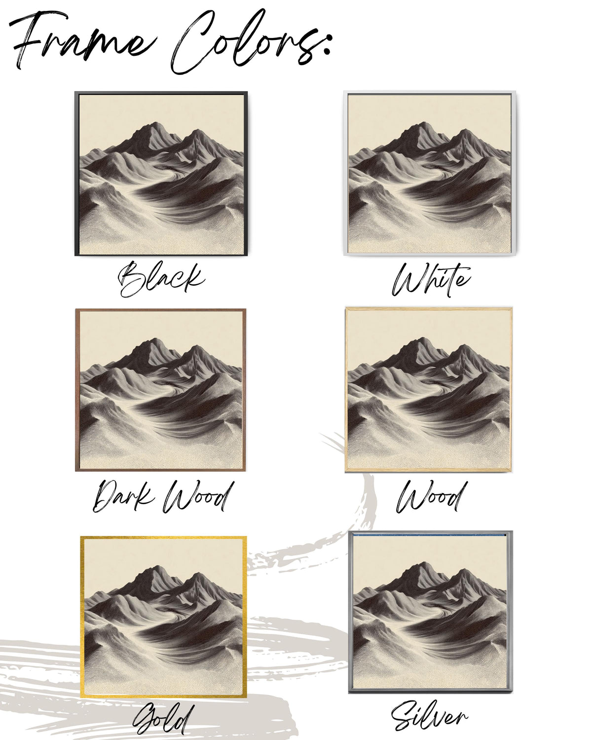 Minimalist Mountain Art Print, Dotted Landscape, Contemporary Wall Decor