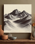 Minimalist Mountain Art Print, Dotted Landscape, Contemporary Wall Decor