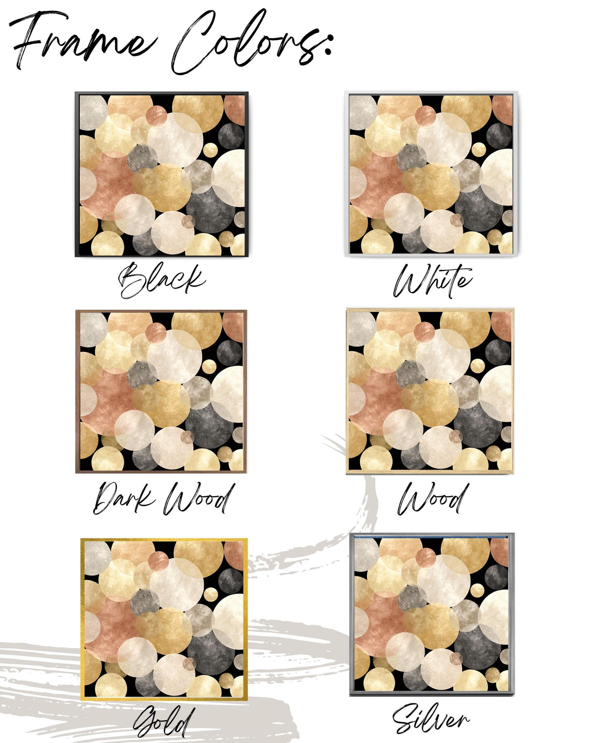Abstract Gold Circles Canvas: Mid-Century Modern Geometric Wall Art