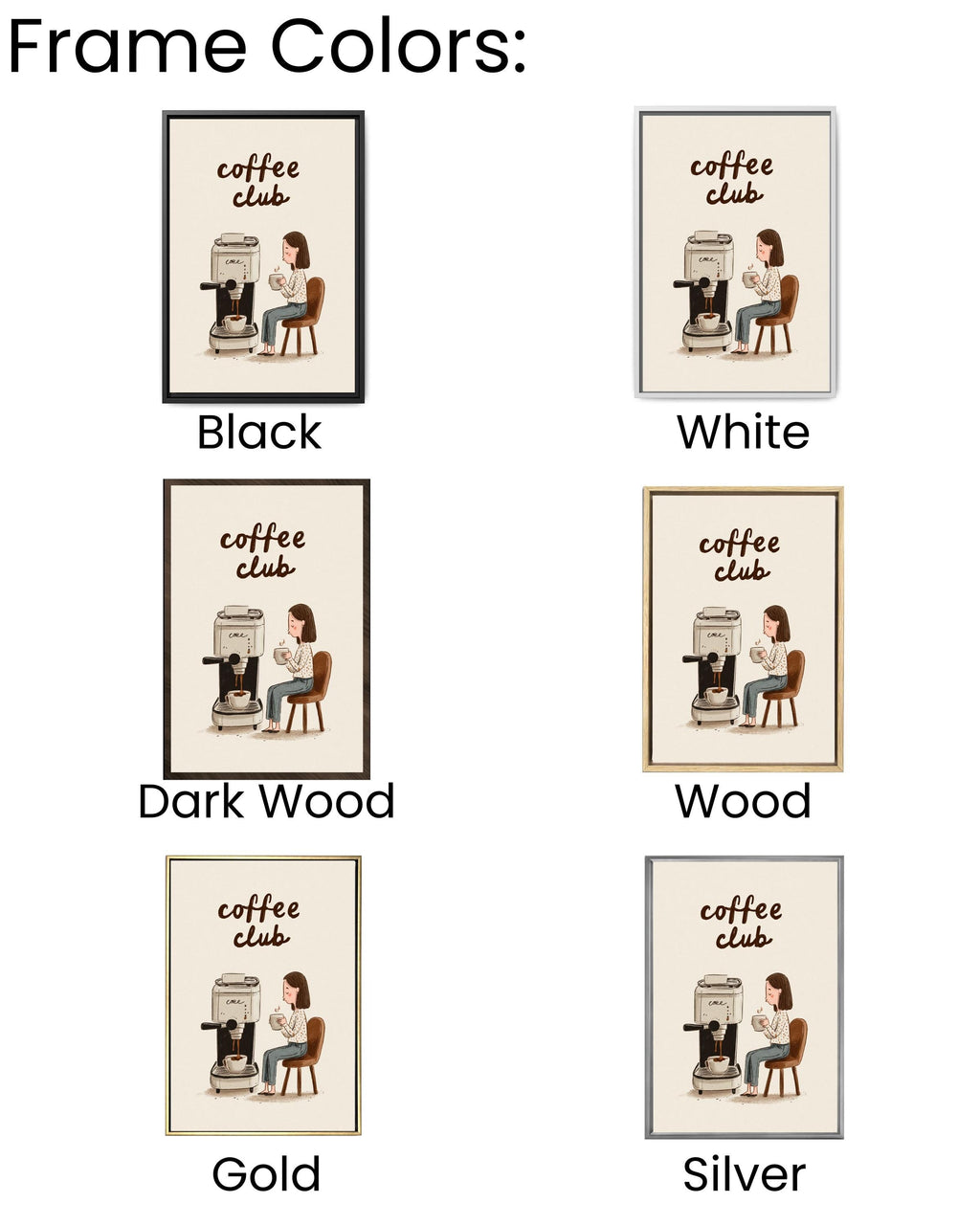 Espresso Machine Canvas Print: Minimalist Coffee Club Kitchen Wall Art