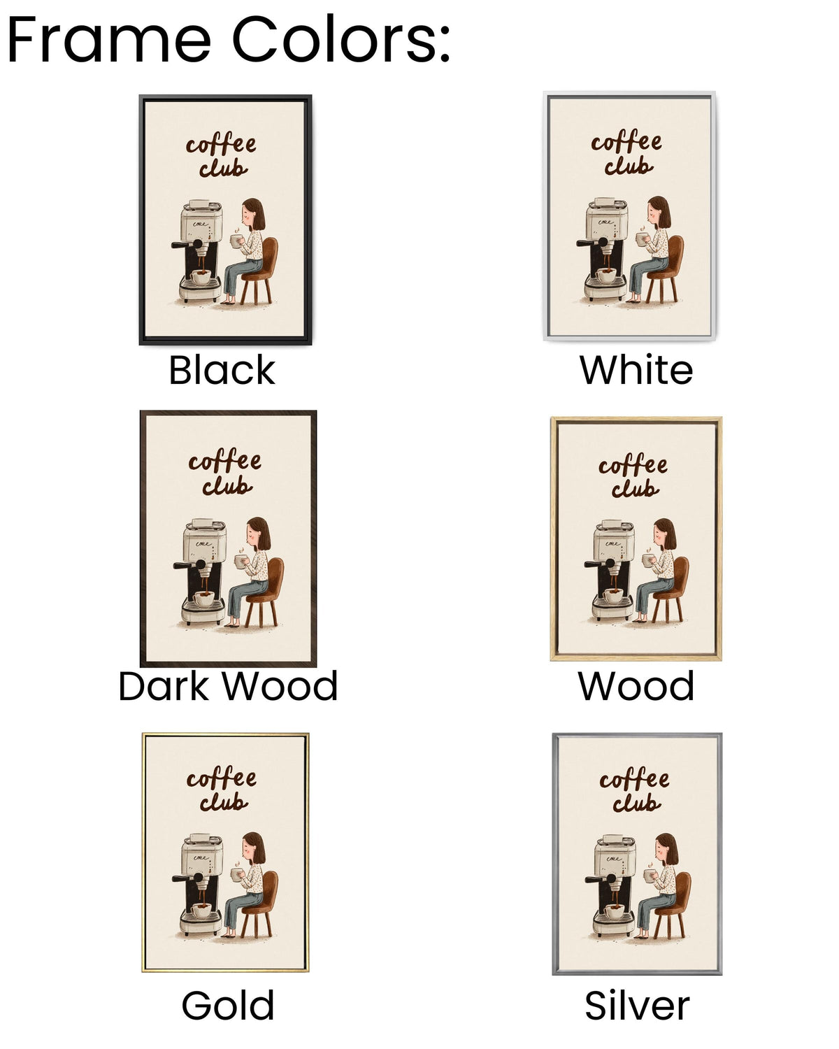 Espresso Machine Canvas Print: Minimalist Coffee Club Kitchen Wall Art