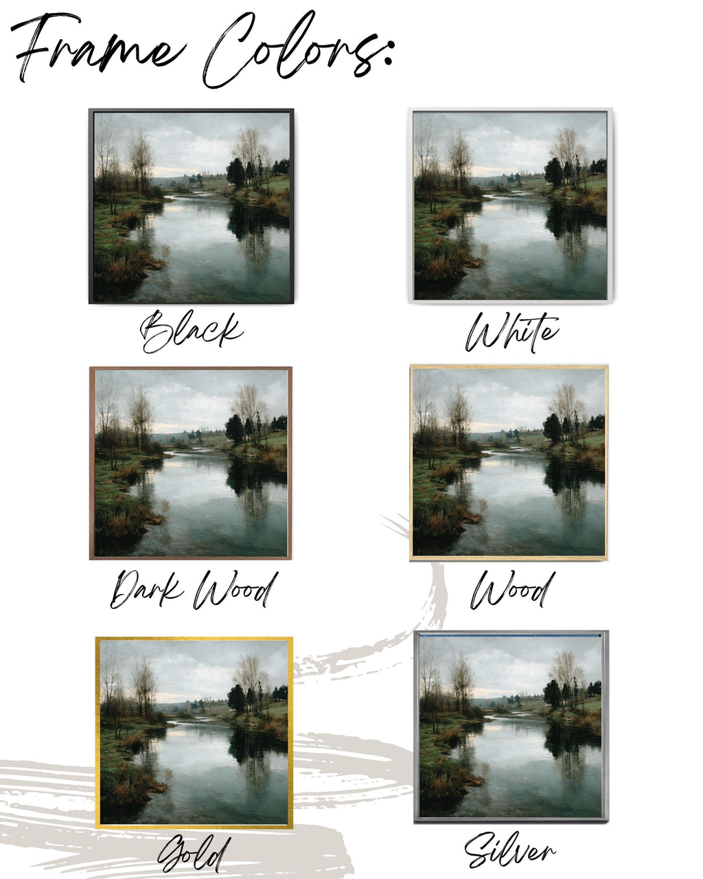Tranquil River Canvas Print: Rustic Farmhouse Landscape Wall Art