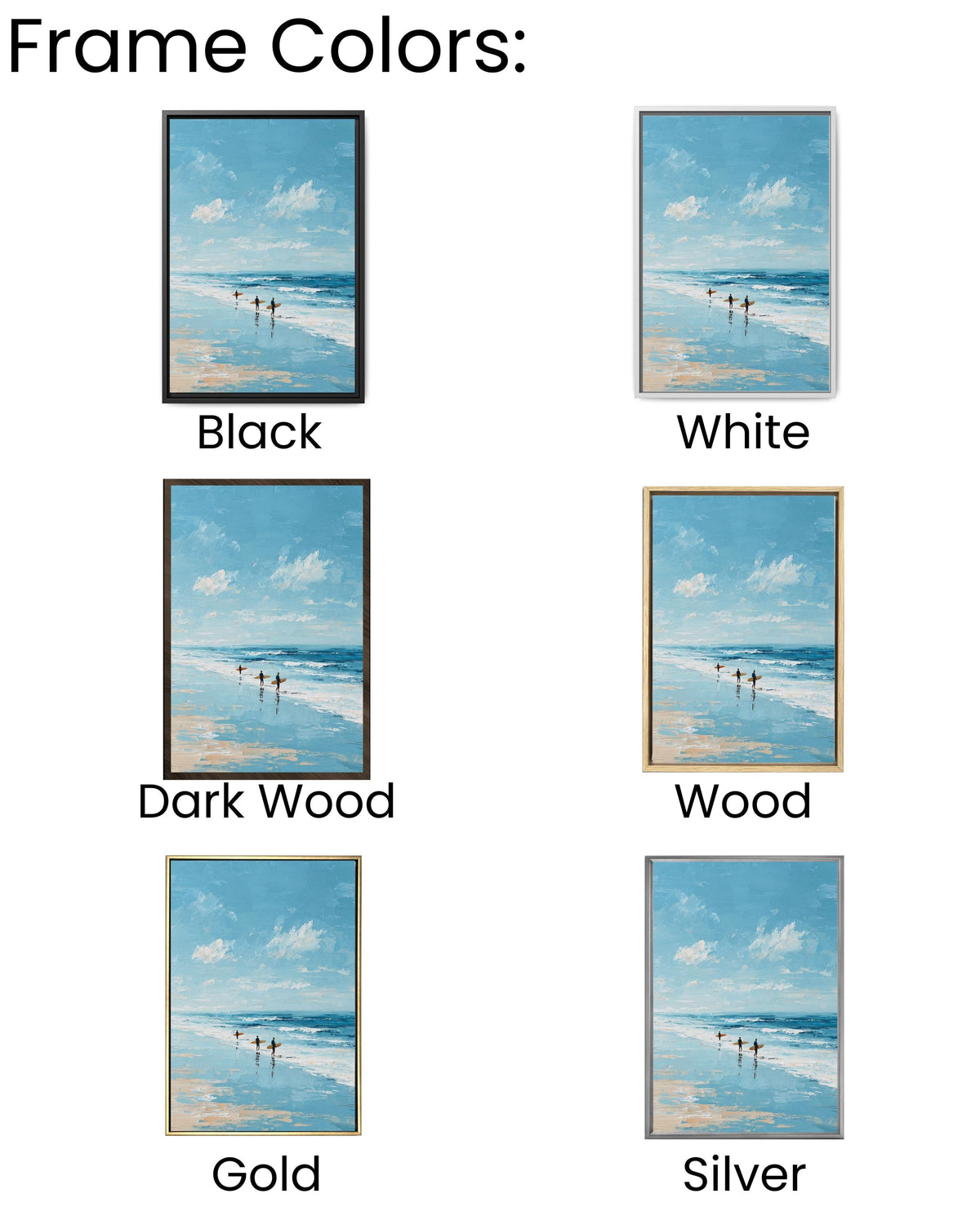 Textured Surfers on Beach Painting: Coastal Ocean Art