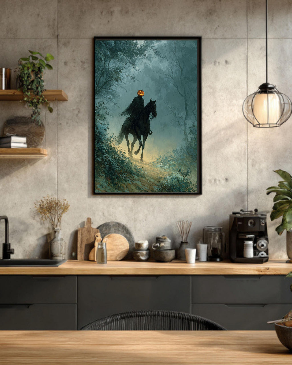 Headless Horseman Canvas Print: Spooky Halloween Wall Art