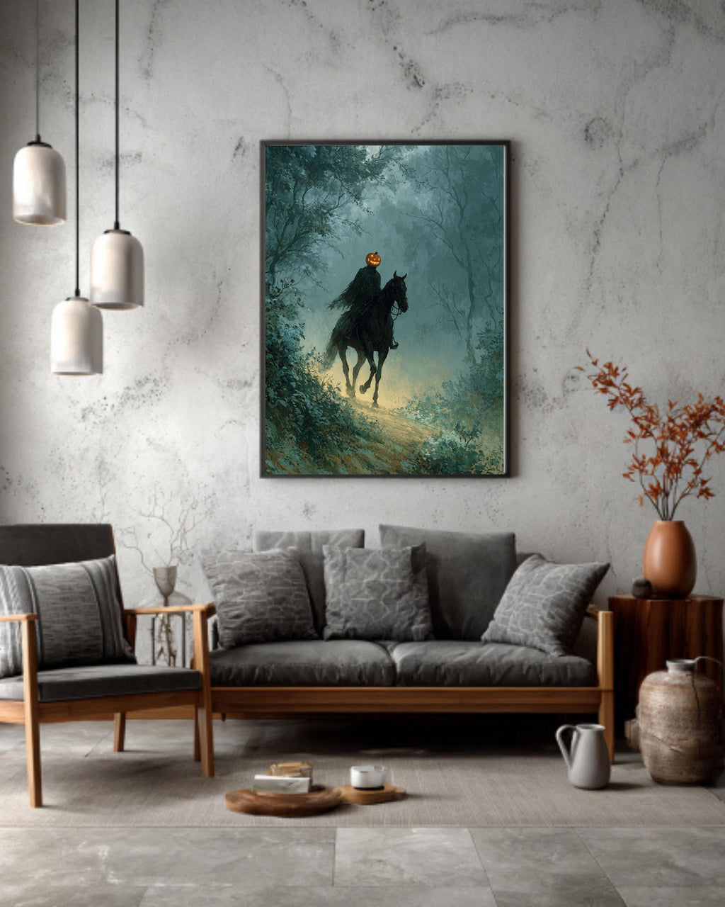 Headless Horseman Canvas Print: Spooky Halloween Wall Art