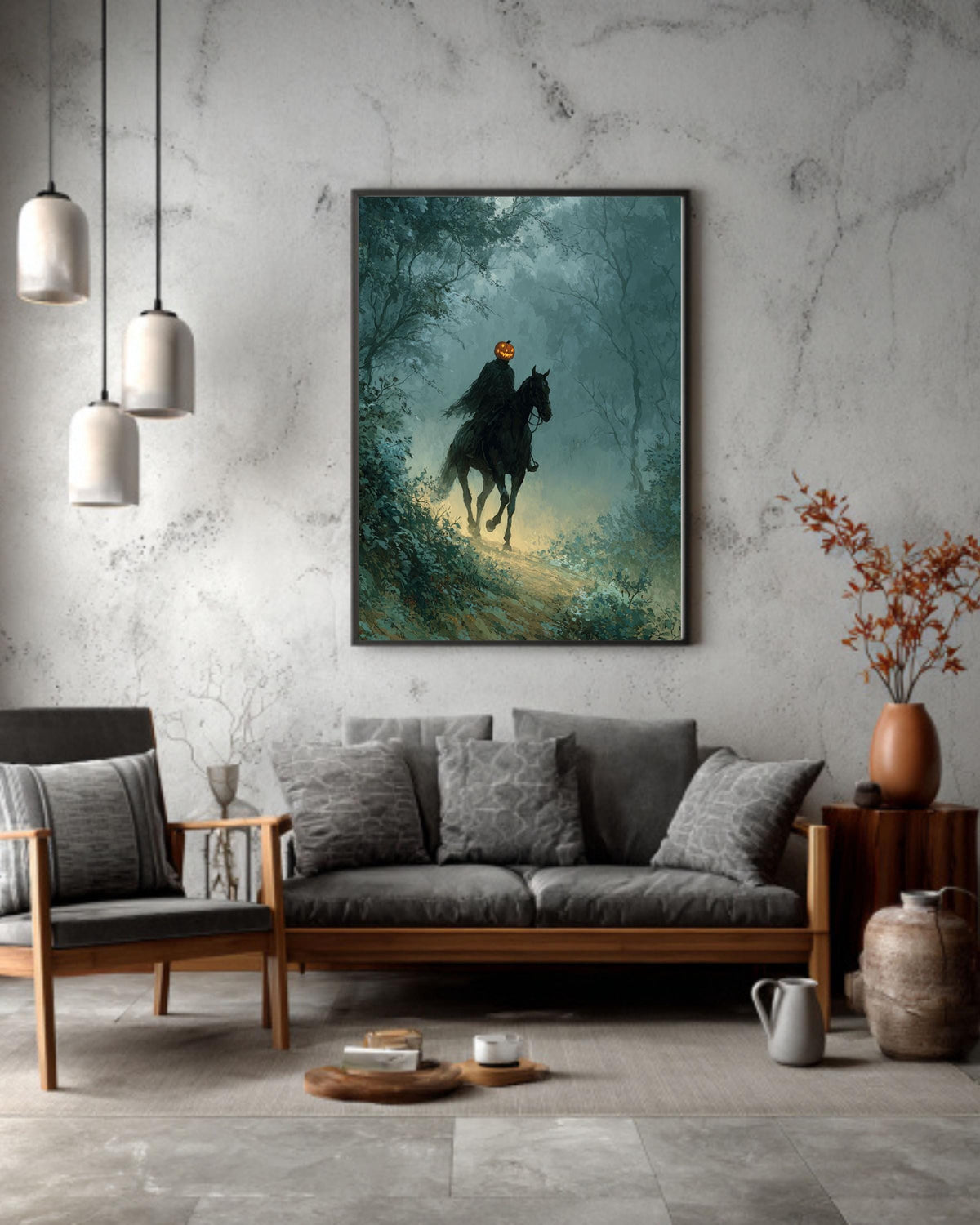 Headless Horseman Canvas Print: Spooky Halloween Wall Art