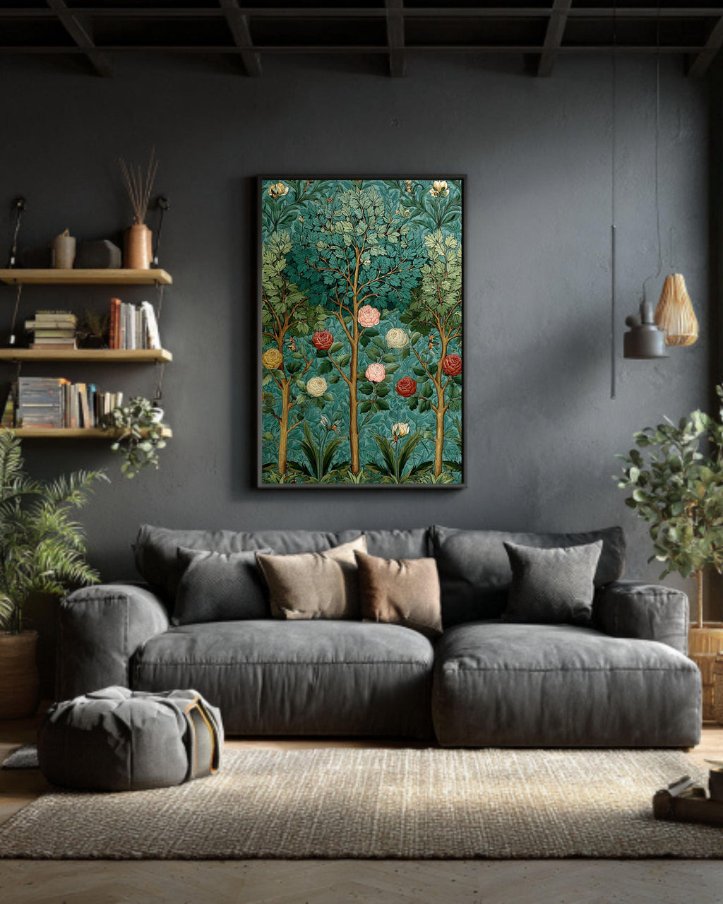 William Morris Botanical Canvas Print, Vintage Floral Wall Art