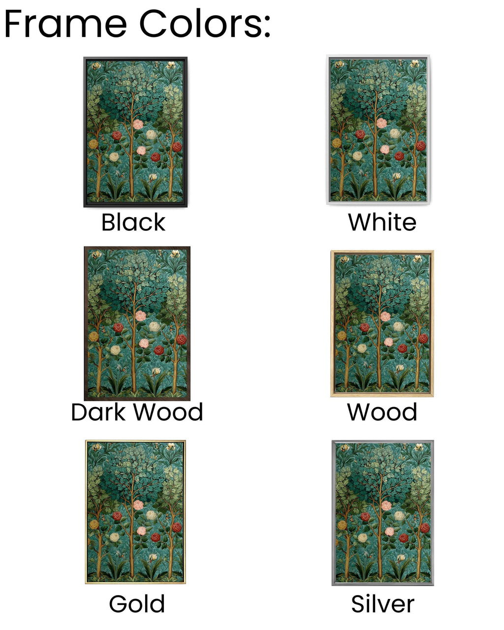 William Morris Botanical Canvas Print, Vintage Floral Wall Art