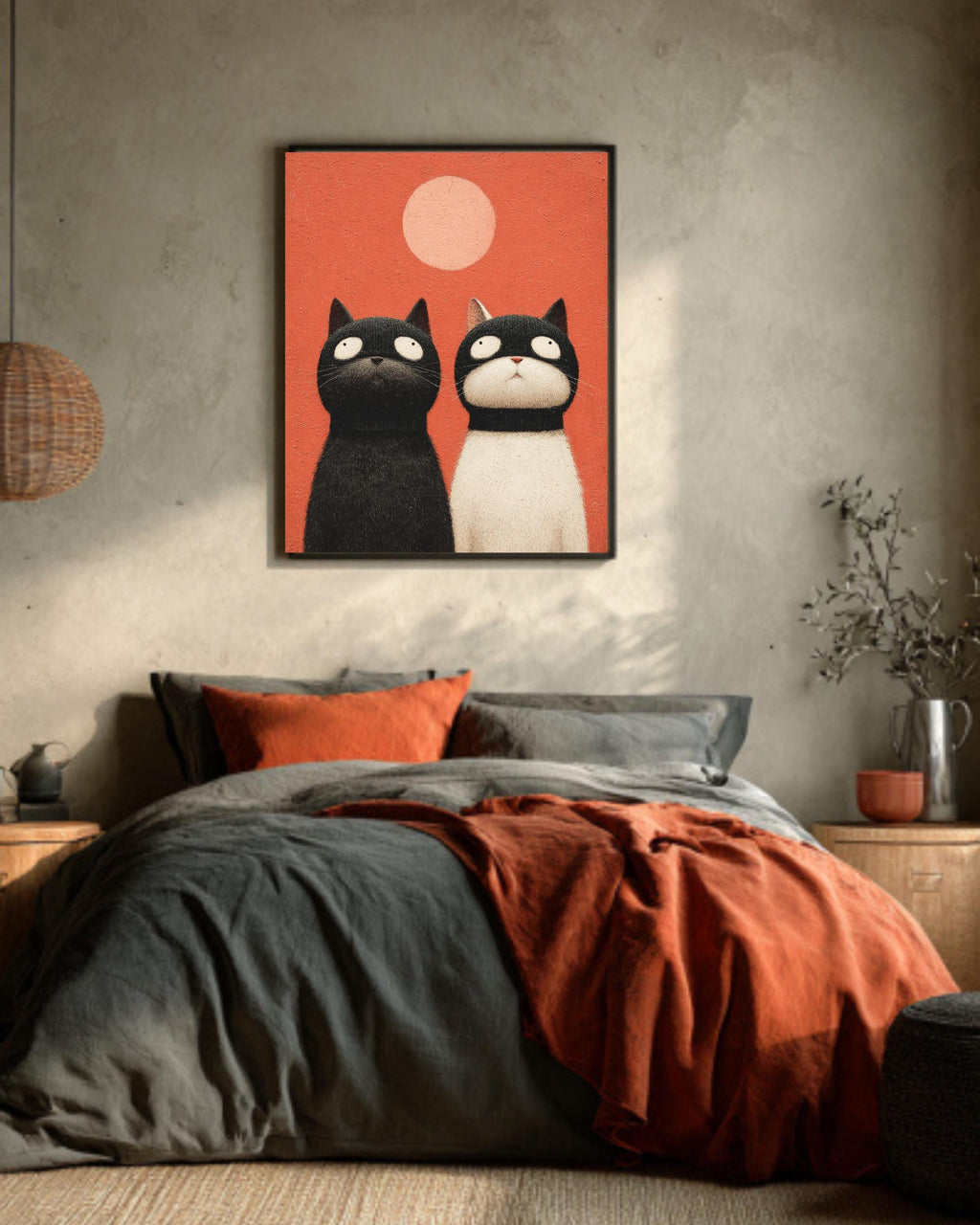 Vintage Cat Portrait Canvas Art | Quirky Animal Painting