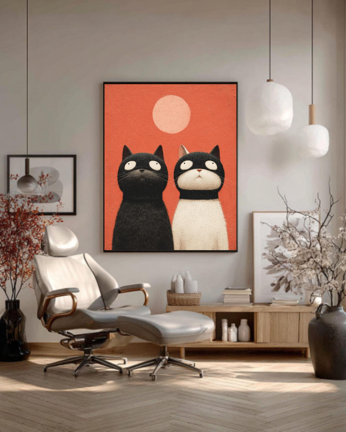 Vintage Cat Portrait Canvas Art | Quirky Animal Painting