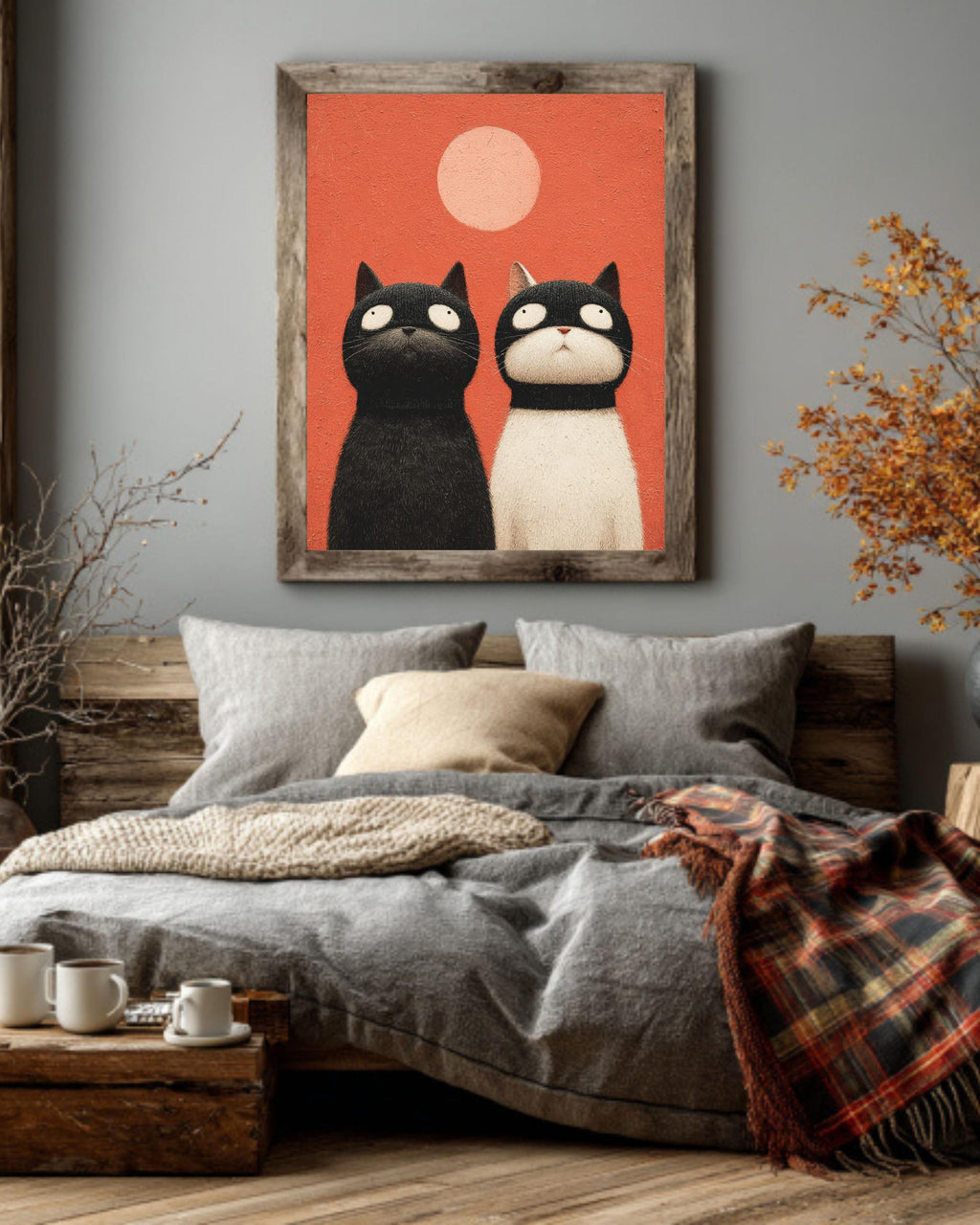Vintage Cat Portrait Canvas Art | Quirky Animal Painting