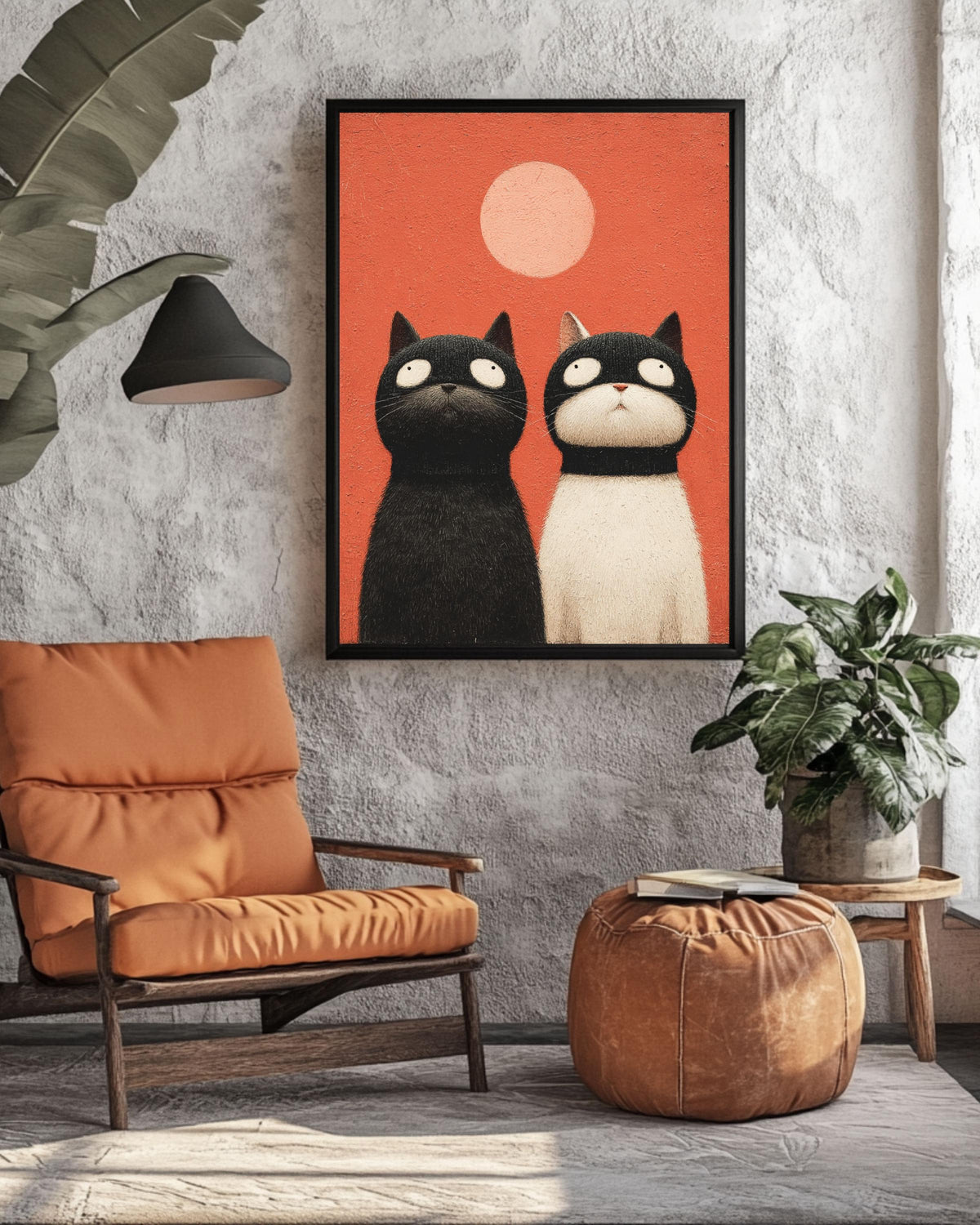 Vintage Cat Portrait Canvas Art | Quirky Animal Painting