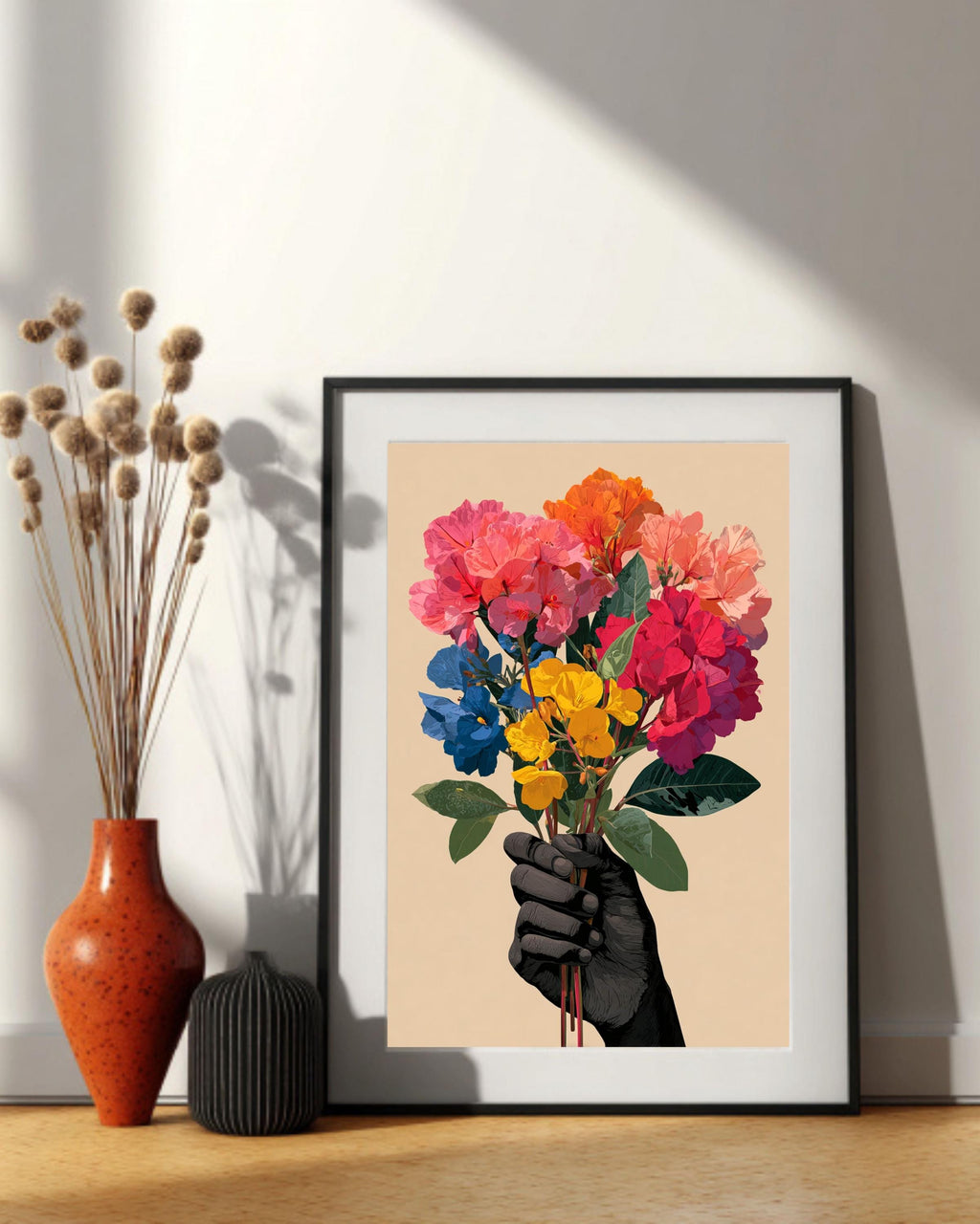 Floral Bouquet Canvas Art: Modern Abstract Flowers Print