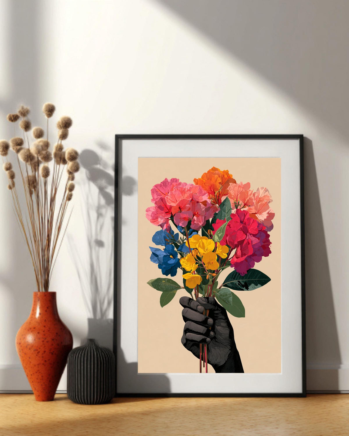 Floral Bouquet Canvas Art: Modern Abstract Flowers Print