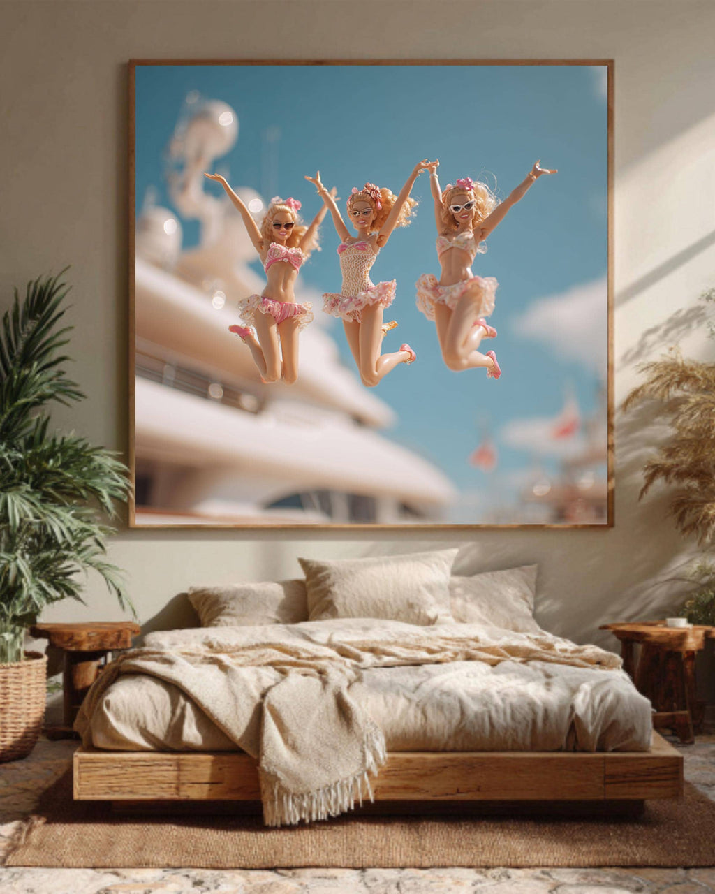 Barbiecore Cinematic Canvas Art | Retro Glam Girls Room Decor