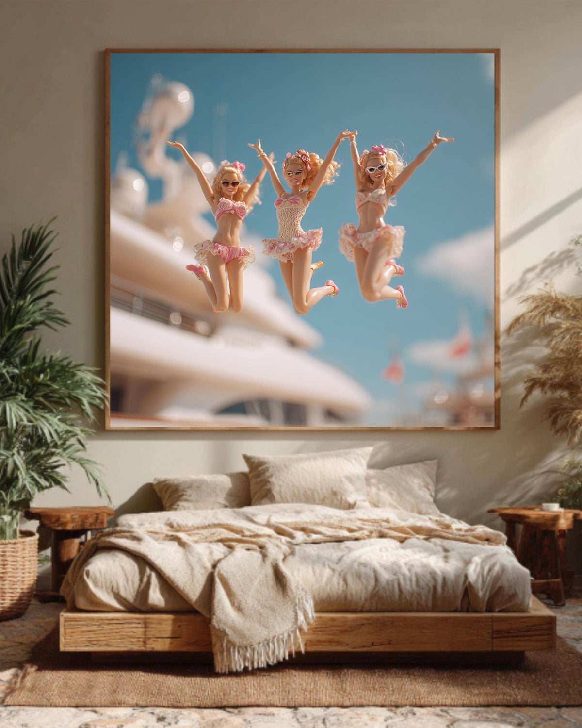 Barbiecore Cinematic Canvas Art | Retro Glam Girls Room Decor