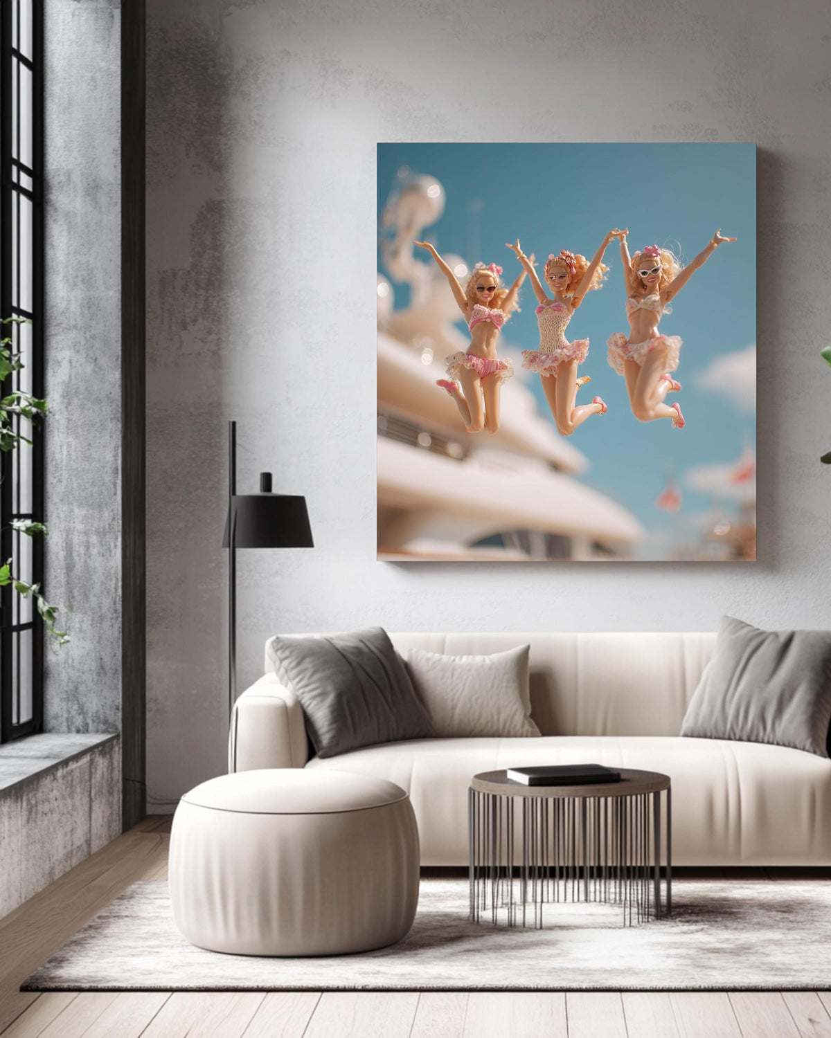 Barbiecore Cinematic Canvas Art | Retro Glam Girls Room Decor