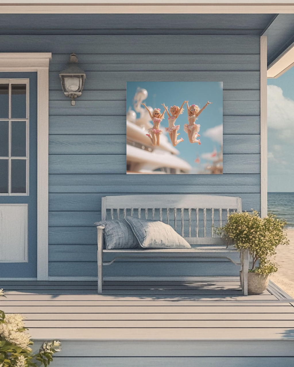 Barbiecore Cinematic Canvas Art | Retro Glam Girls Room Decor