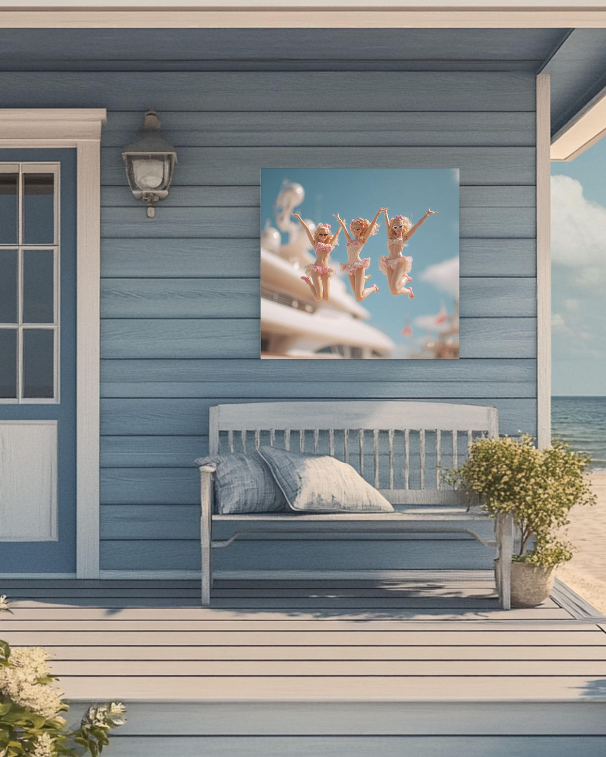 Barbiecore Cinematic Canvas Art | Retro Glam Girls Room Decor