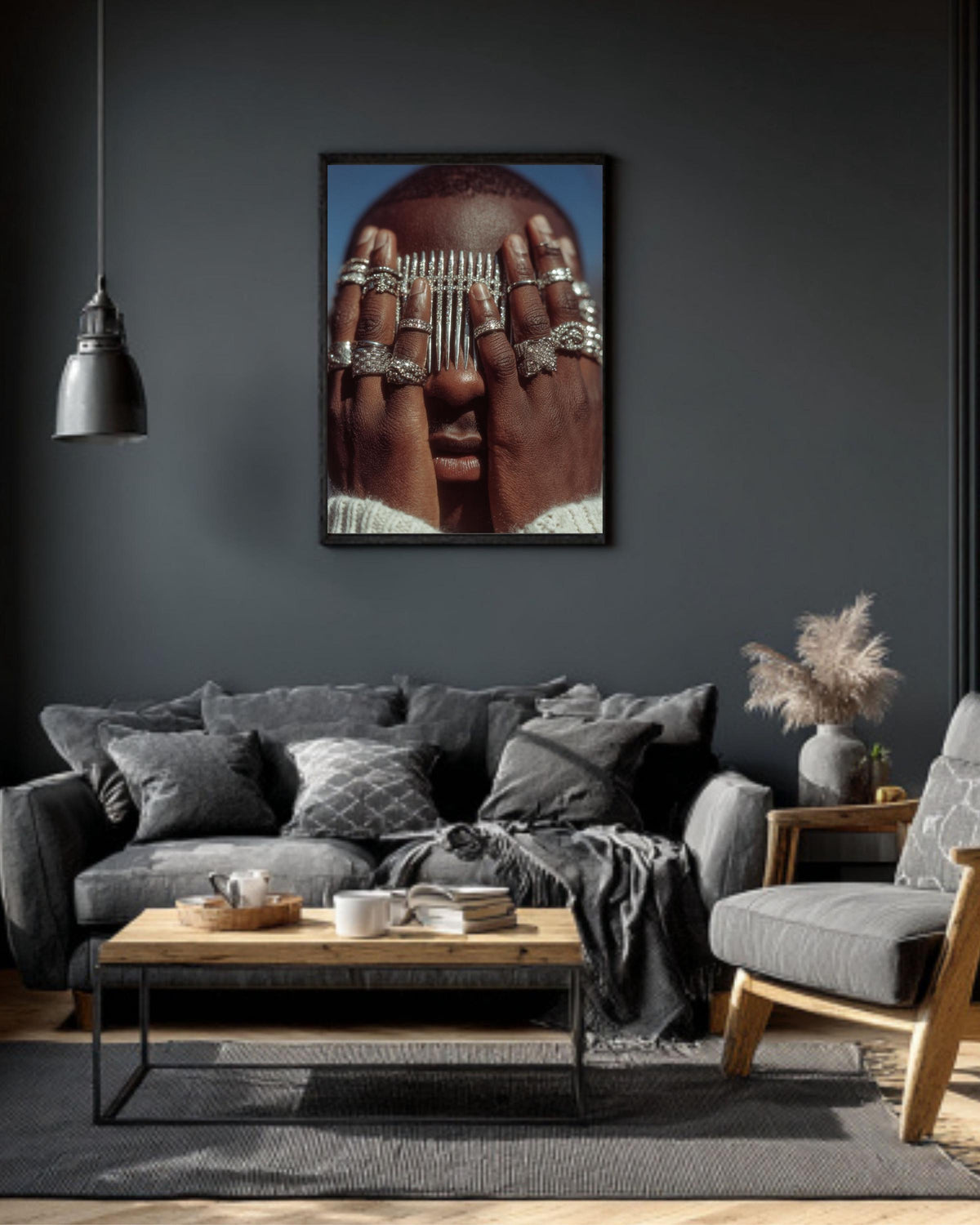 Diamond Rings Canvas Art: Chic Living Room Glamour Print