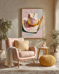 Abstract Cowboy Hat Oil Painting: Textured Western Canvas Print