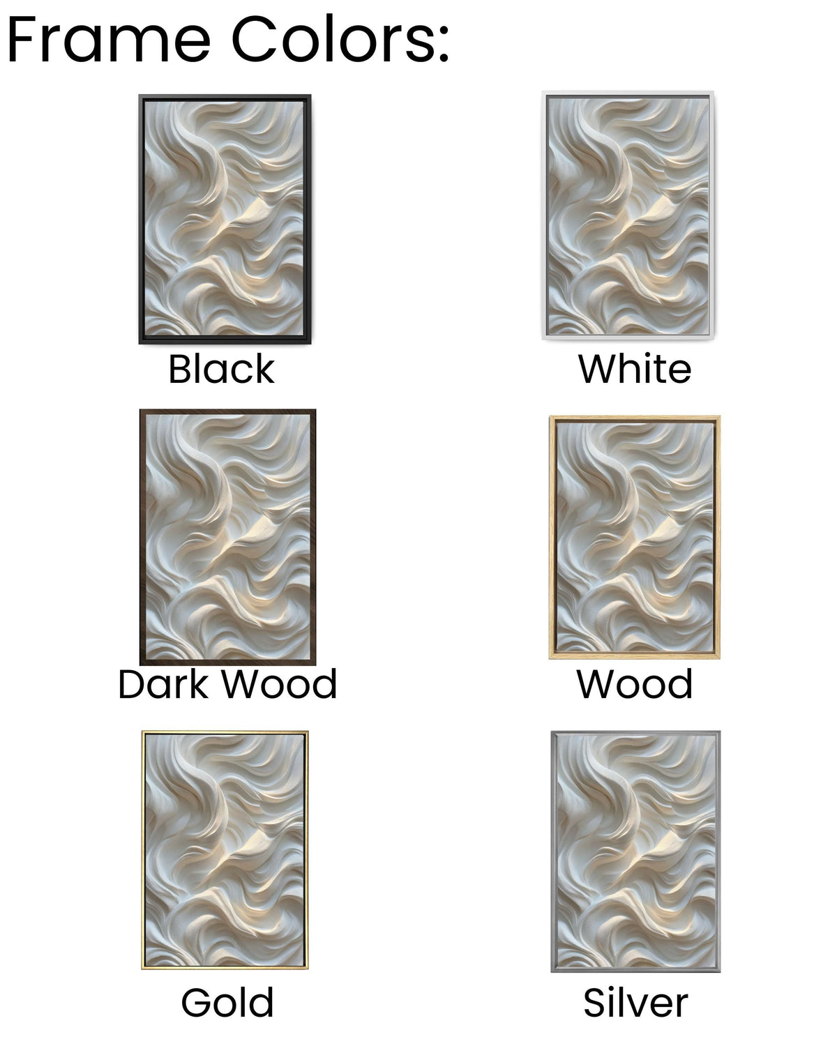 White Wavy Relief Texture Canvas Art, Abstract Minimalist 3D Effect Wall Decor, Soft Light Sculptural Panel Print, Neutral Home
