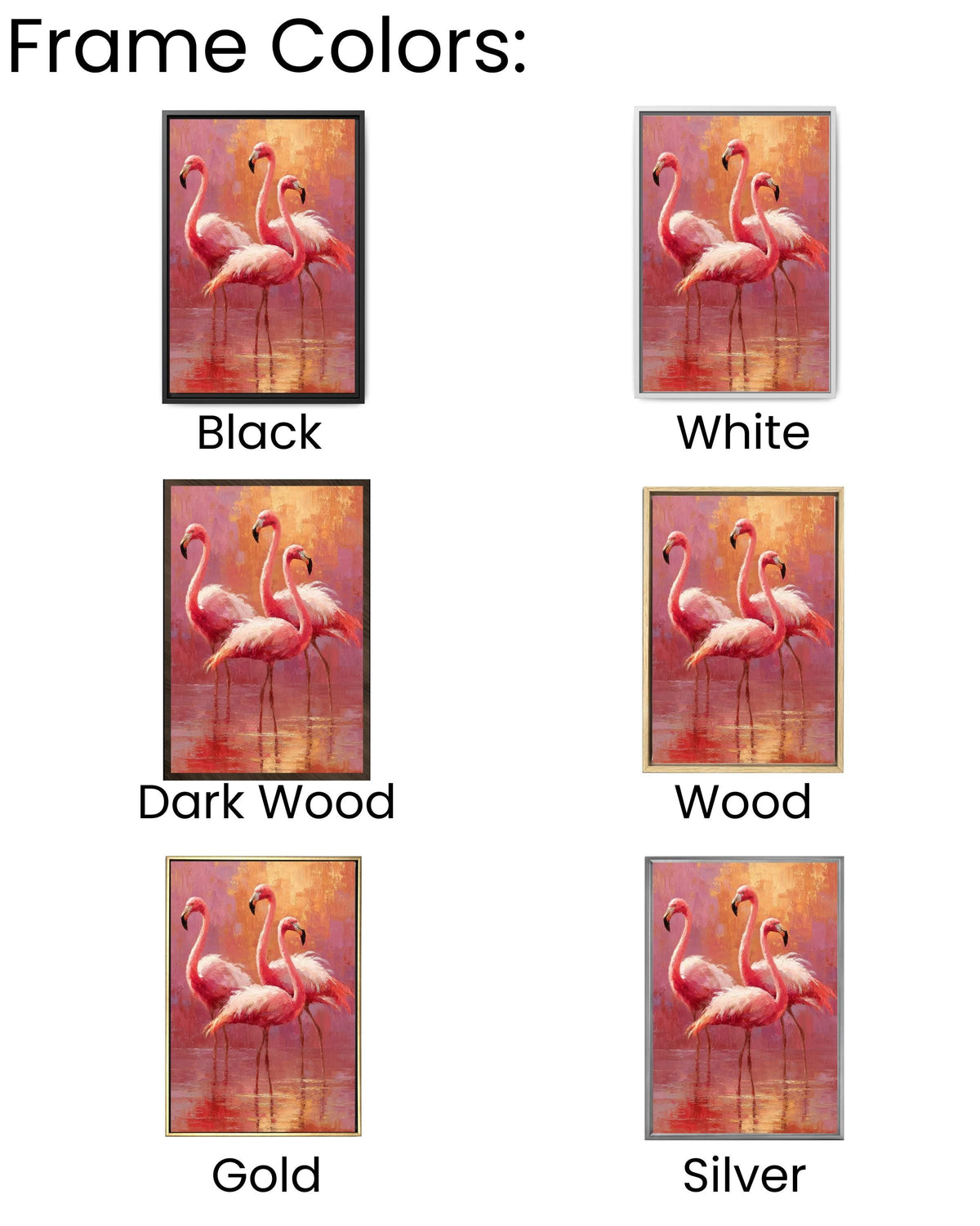 Pink Flamingo Oil Painting Print: Tropical Coastal Wall Decor