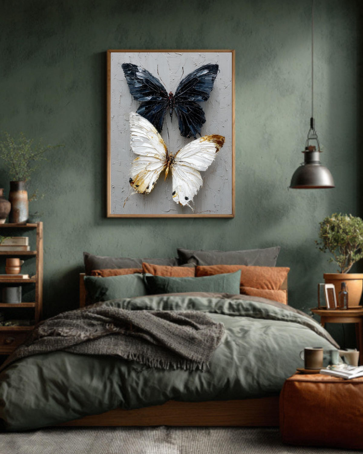 Impasto Butterfly Art: Yin Yang Textured Canvas Print