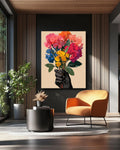 Floral Bouquet Canvas Art: Modern Abstract Flowers Print