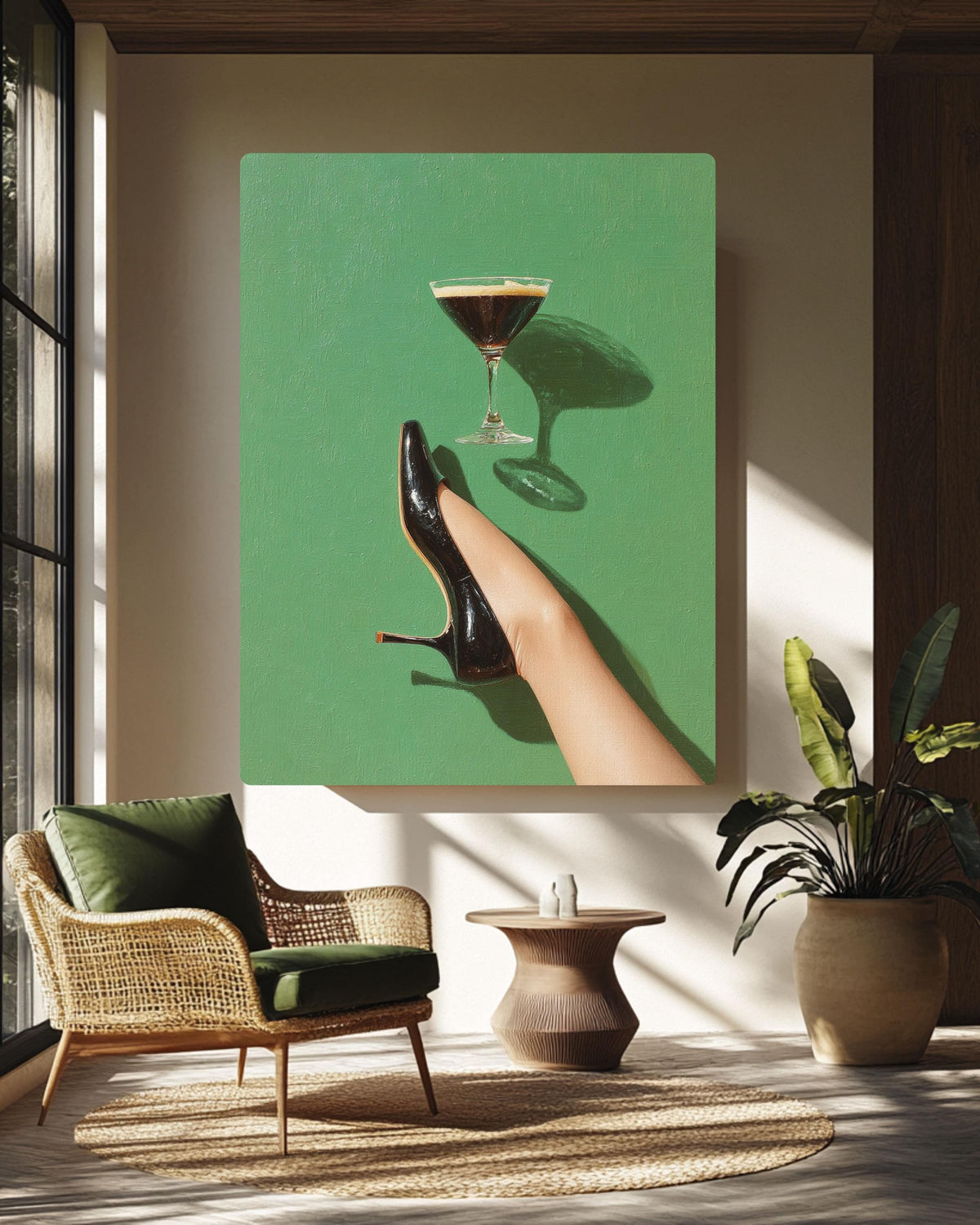 Upside Down Stiletto Heel Canvas Art: Modern Fashion Print
