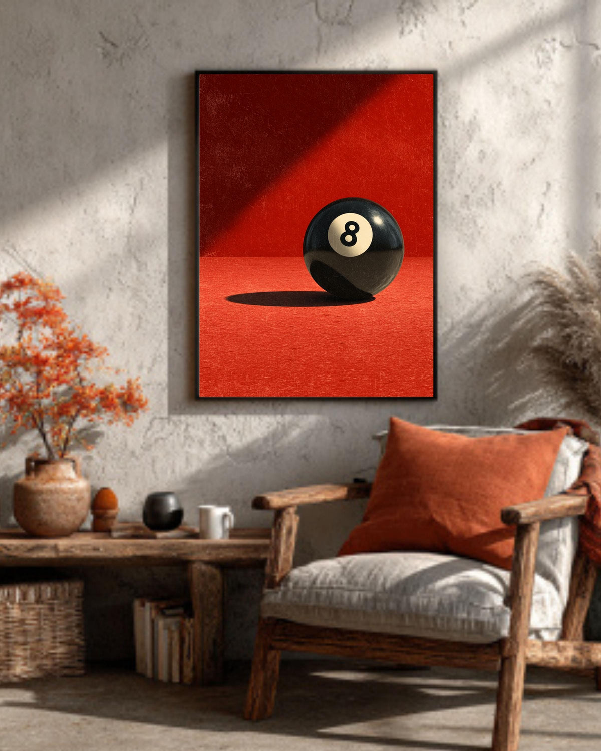 Retro 8 Ball Canvas Art: Vintage Billiards Poster