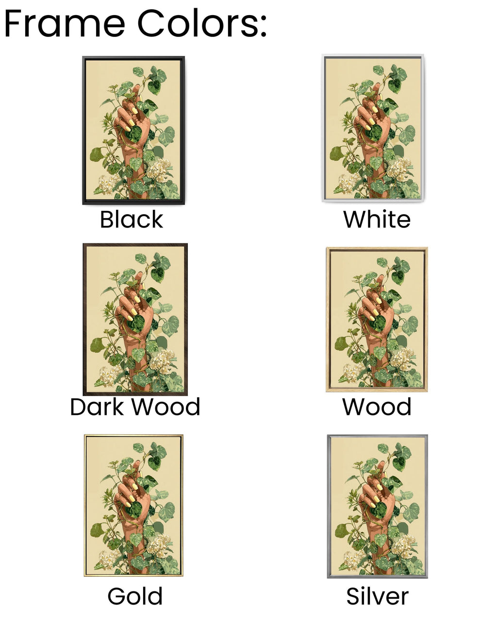 Green Vine Hand Art Print, Modern Botanical Illustration