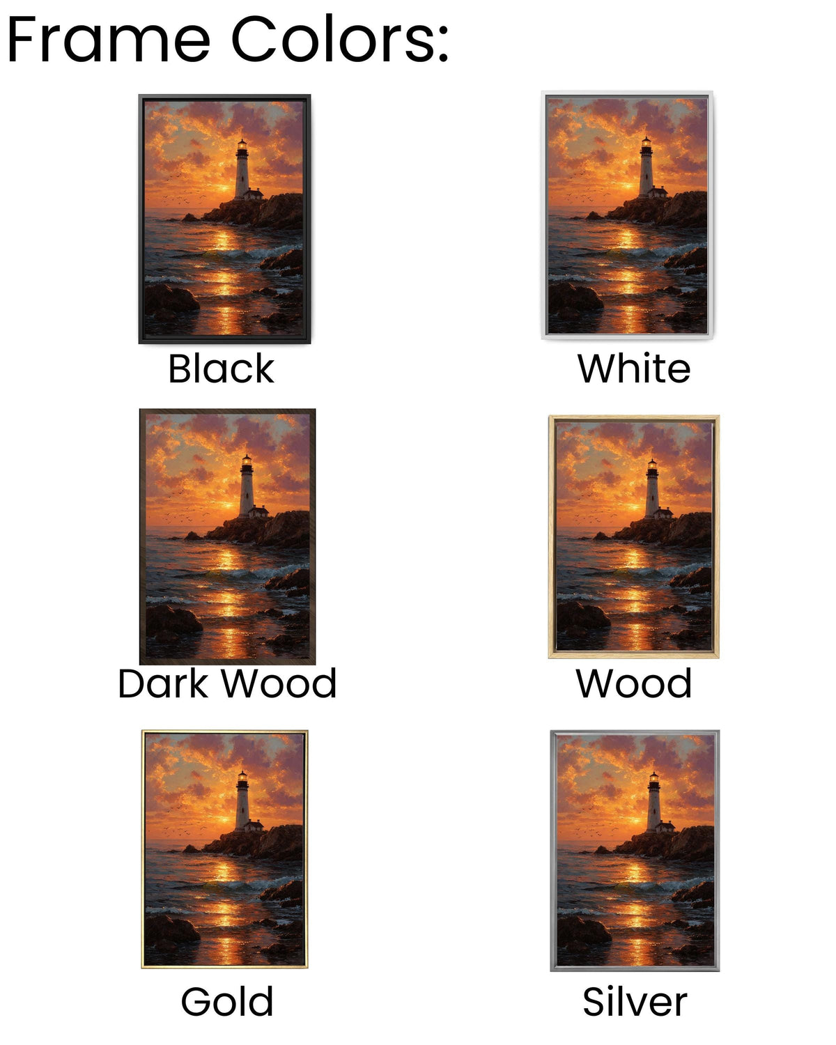 Textured Lighthouse Sunset Canvas Print: Coastal Nautical Wall Art