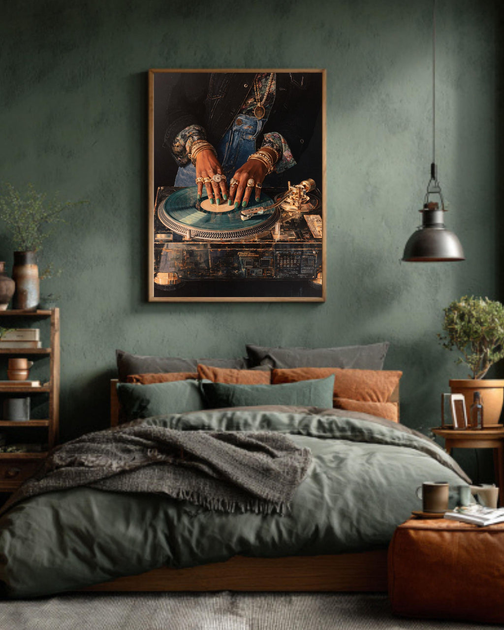 DJ Turntable Canvas Art: Retro Hip Hop Music Room Decor