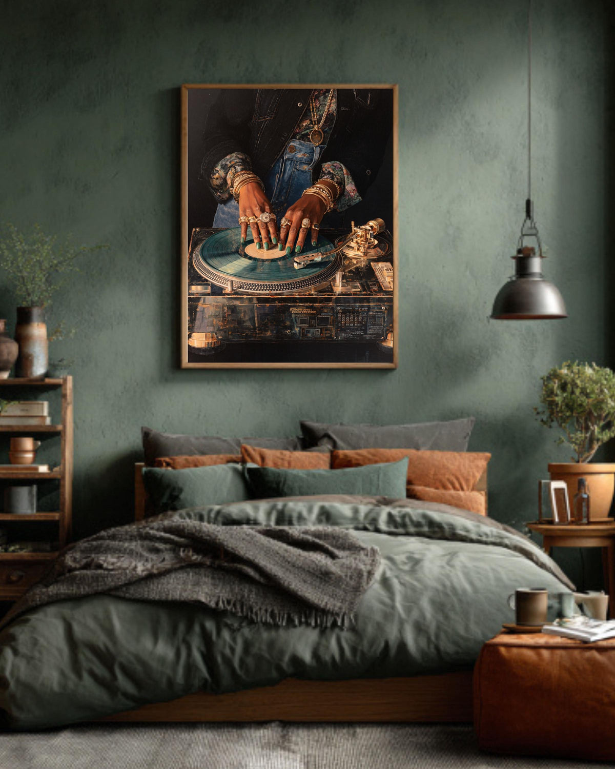 DJ Turntable Canvas Art: Retro Hip Hop Music Room Decor