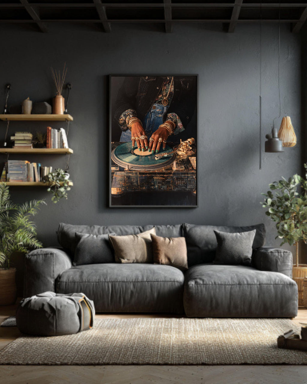 DJ Turntable Canvas Art: Retro Hip Hop Music Room Decor