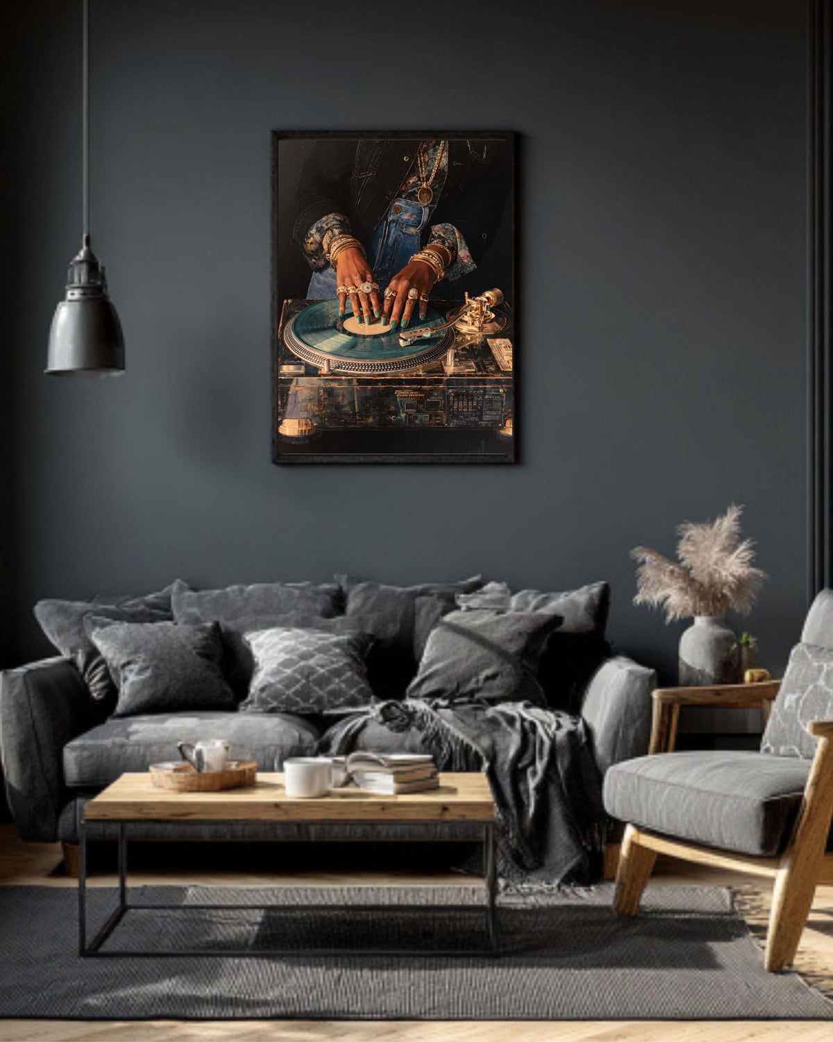 DJ Turntable Canvas Art: Retro Hip Hop Music Room Decor