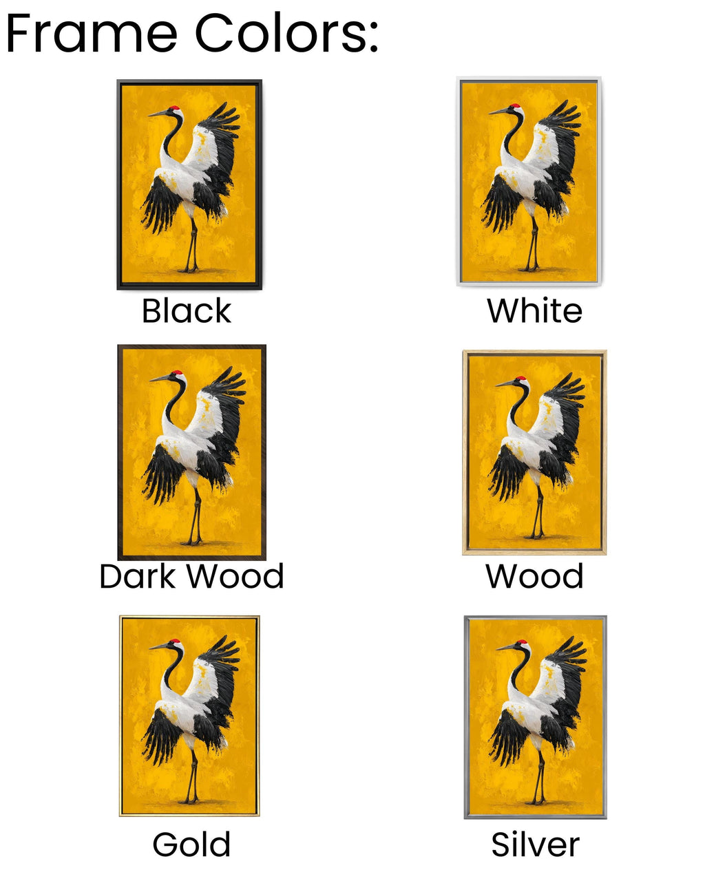 Red-Crowned Crane Canvas Art | Japanese Oil Painting Style