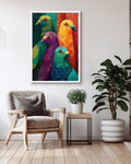 Geometric Pigeon Canvas Print: Mid-Century Modern Pop Art