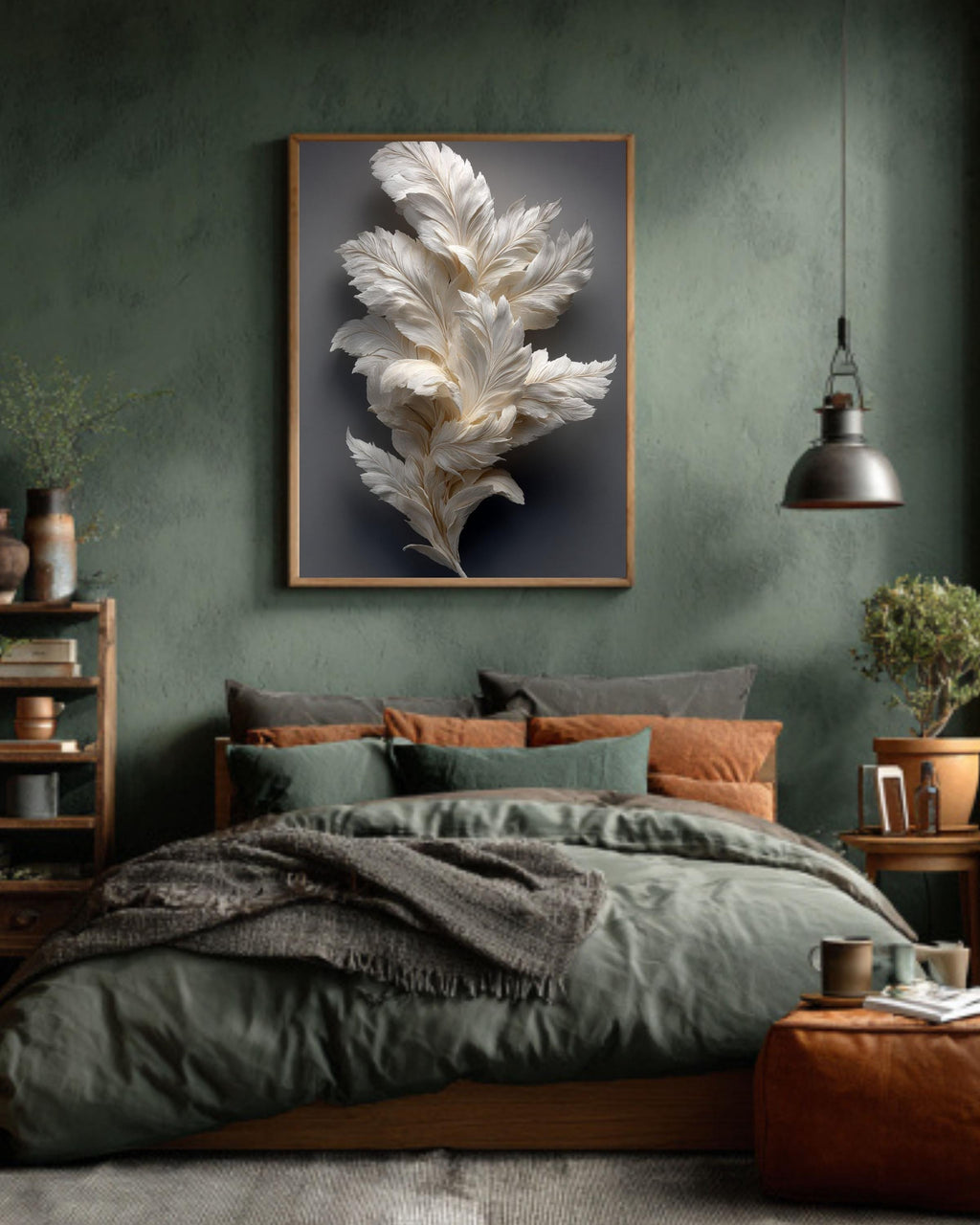 White Paper Feather Sculpture Canvas Print | Minimalist Wall Art