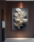 White Paper Feather Sculpture Canvas Print | Minimalist Wall Art
