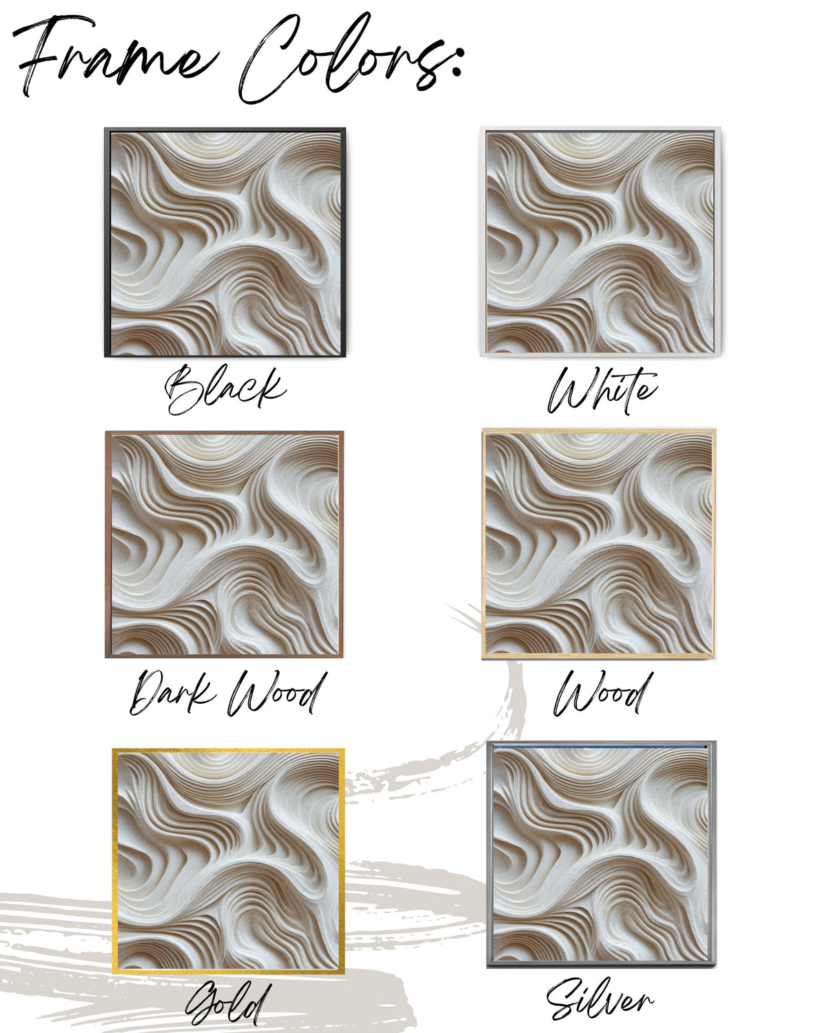 Minimalist Abstract 3D Carved Inspired Wall Art, Textured White Wavy Lines Sculpture Canvas Print, Modern Neutral Home Decor