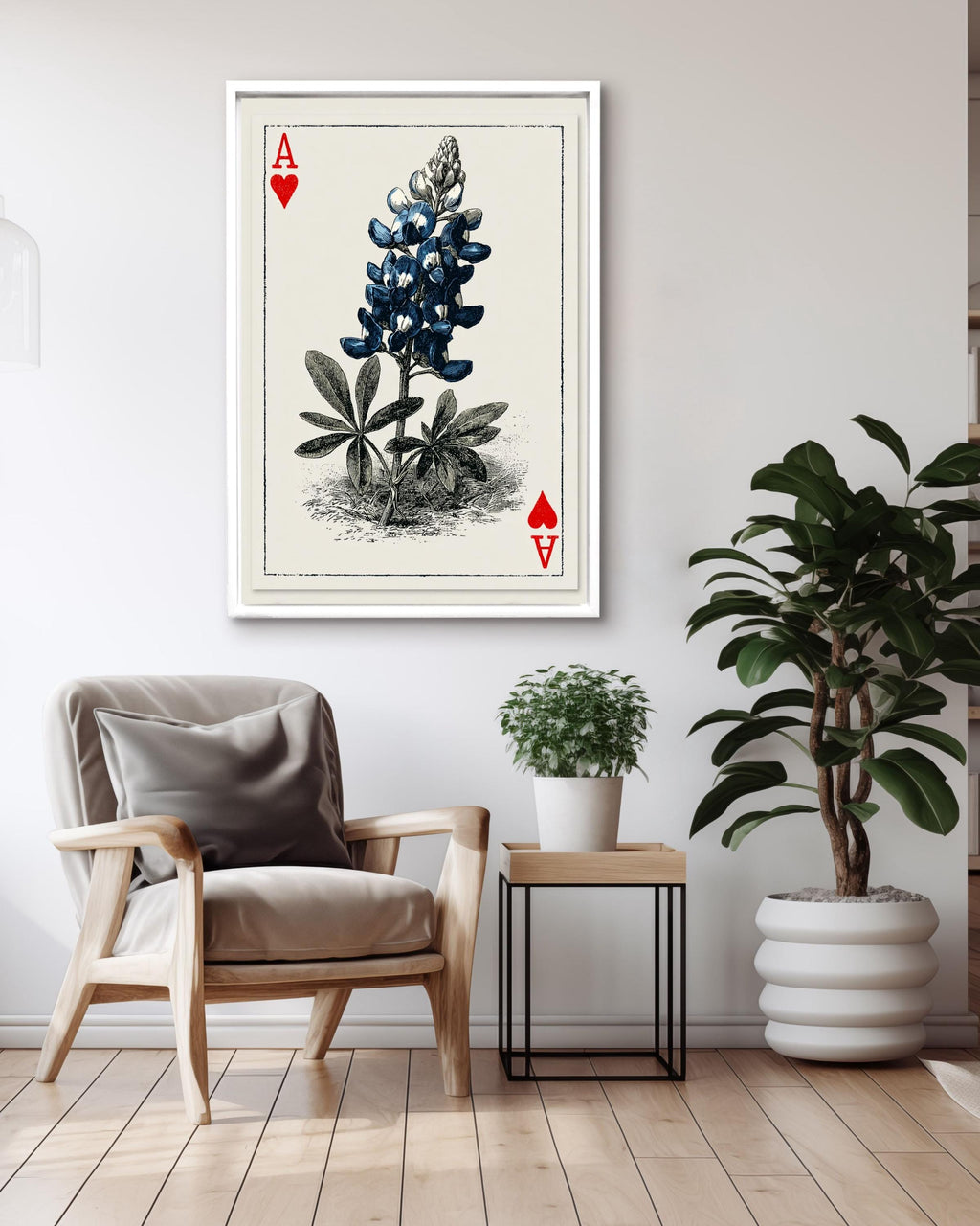 Ace of Hearts Lupine Flower Print: Vintage Botanical Art