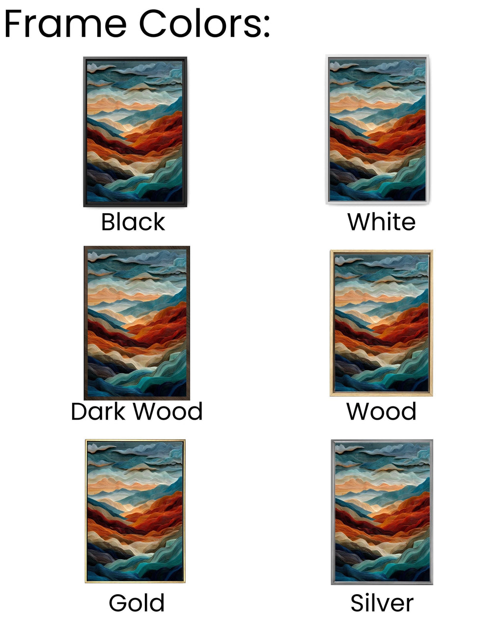 Abstract Mountain Canvas: Layered Wave Texture, Earth Tones Art Print