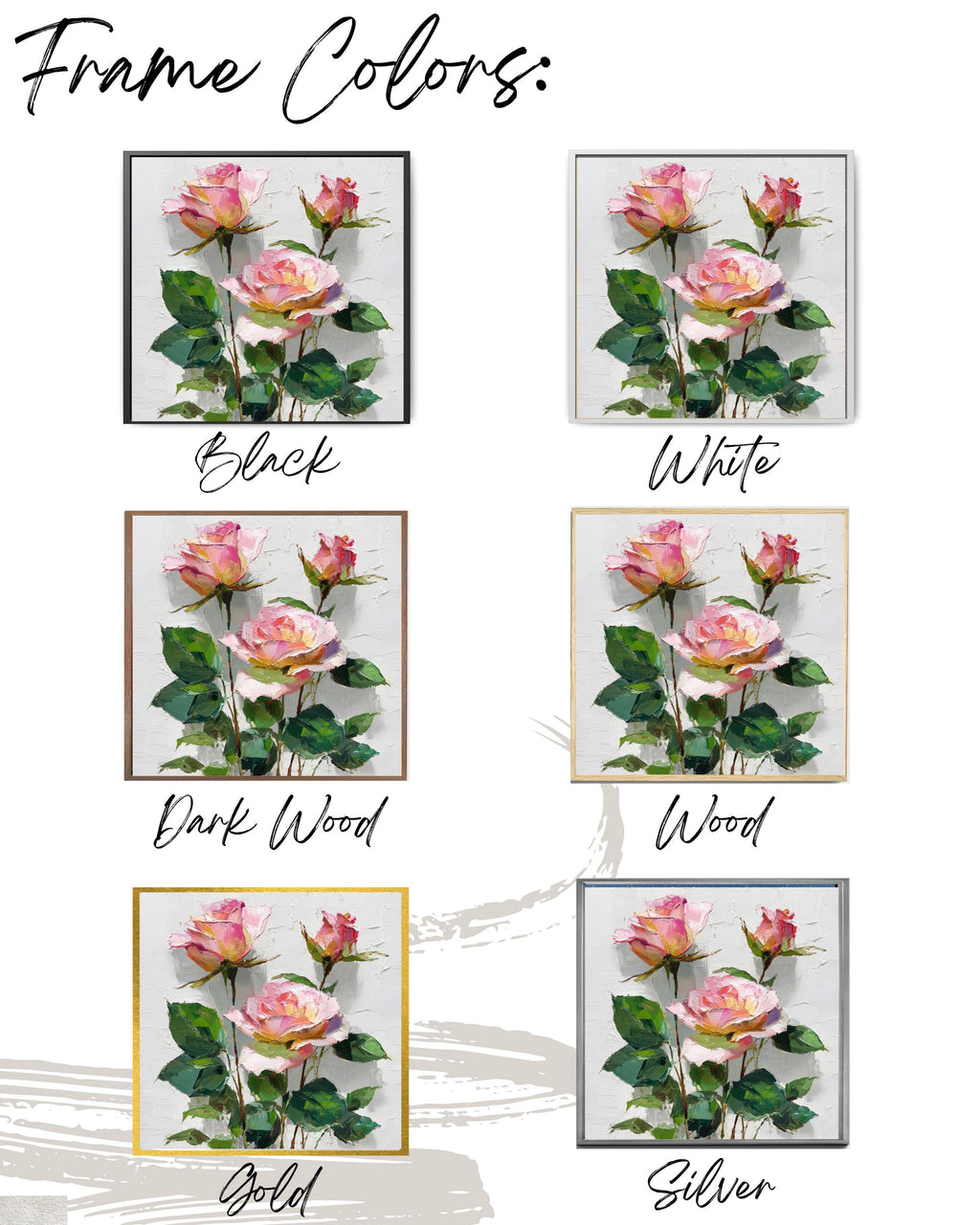 Textured Pink Rose Impasto Oil Painting