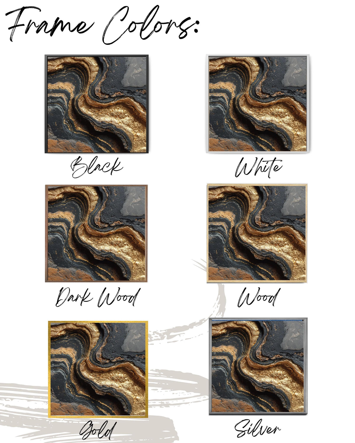 Black Gold Marble Texture Canvas Print, Luxury Geode Wall Art