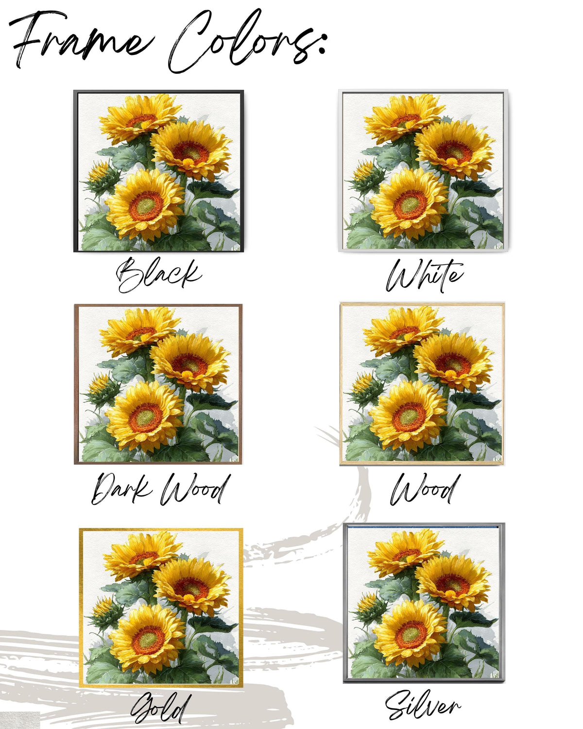 Watercolor Sunflower Canvas Print, Botanical Farmhouse Wall Art