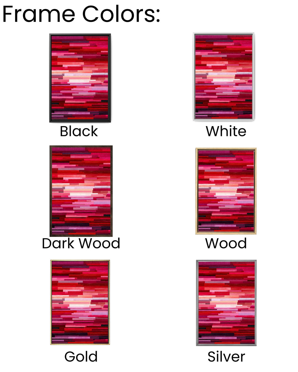 Abstract Red Pink Stripe Canvas Print: Modern Color Field Wall Art