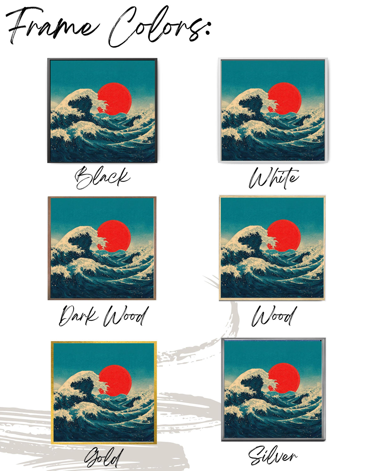 Japanese Wave Canvas Print | Ukiyo-e Red Sun Wall Art