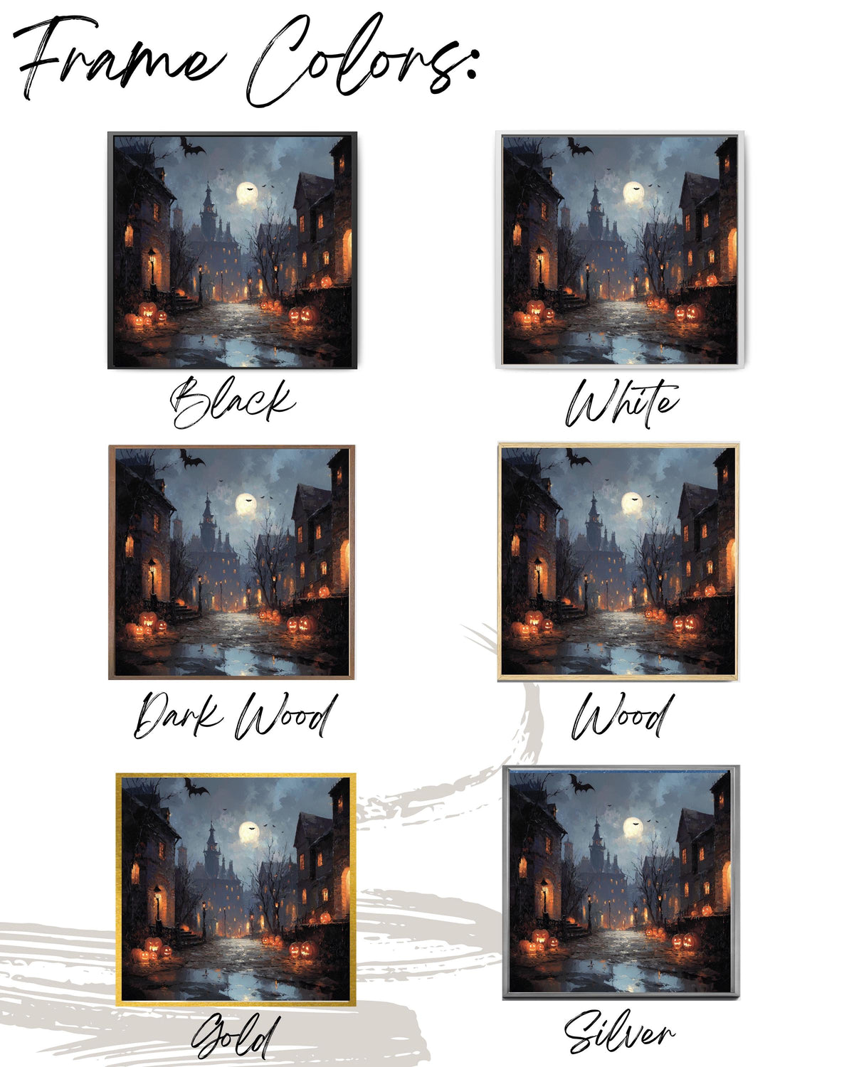 Haunted Halloween Town Canvas Print: Victorian Street Art